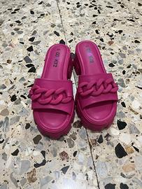 Chunky slides sandali fucsia tg 40