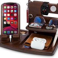 Docking Rotante Station in legno per smartphone co