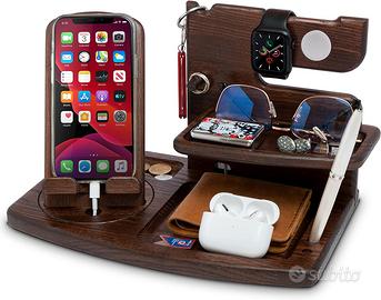 Docking Rotante Station in legno per smartphone co