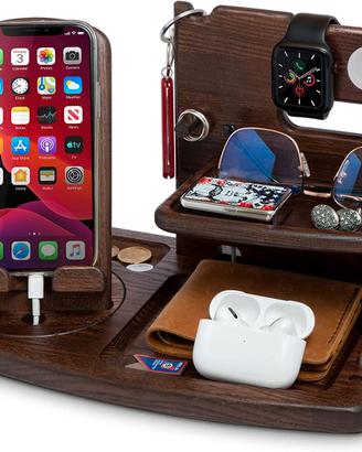 Docking Rotante Station in legno per smartphone co