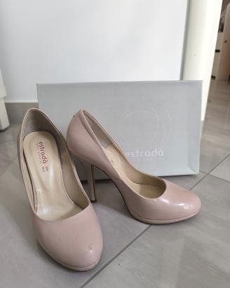 décolleté rosa lucido tacco alto