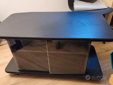 Mobile nero con ruote porta tv 
