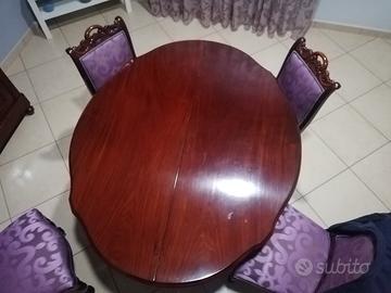  tavolo con sedie antiquariato 