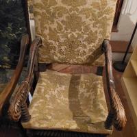 Poltrona / Seggiolone antica in noce del ‘600 – pe