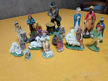 statuine vintage presepe in gesso 