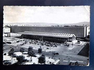 cartolina Roma Stazione Termini 1961
