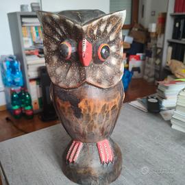 Gufo da arredamento in legno