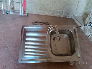 Lavandino una pozza acciaio inox