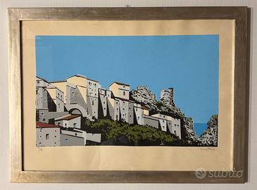 Quadro litografia Enotrio 50x70 paesaggio calabria