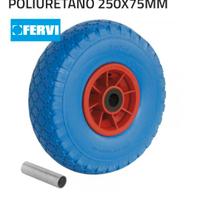 Coppia ruote in poliuretano per carrello 250x75 mm