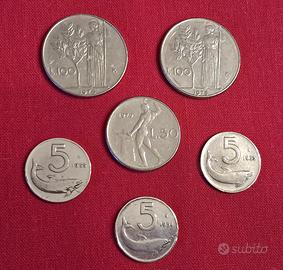 Set monete 100 - 50 - 5 lire