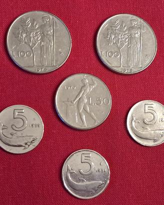 Set monete 100 - 50 - 5 lire