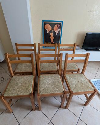 6 Sedie in rovere