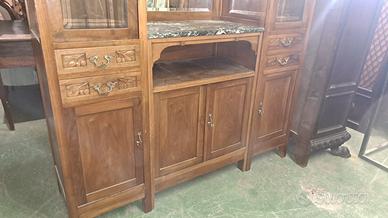 Vetrina credenza liberty in noce