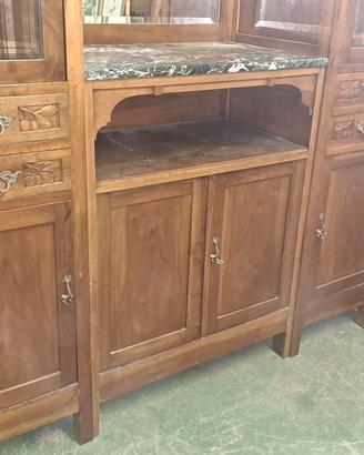 Vetrina credenza liberty in noce