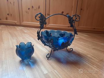 centrotavola vintage portafrutta vasoportacandela 