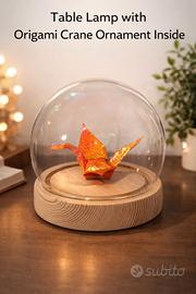 Lampada da tavolo con ornamento Gru Origami 