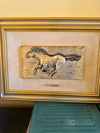 Quadro Altorilievo Cavallo in Argento 800