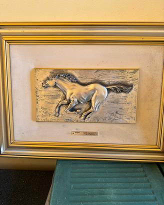 Quadro Altorilievo Cavallo in Argento 800