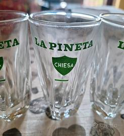 5 bicchieri vintage pubblicitaria pineta chiesa