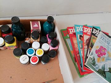 colori+libri pittura su tessuti 