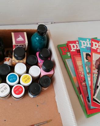 colori+libri pittura su tessuti 
