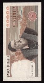 VENTIMILA 20000 LIRE TIZIANO DA VERCELLI ITALIA