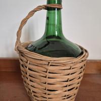 damigiana/vaso in vimini vintage 