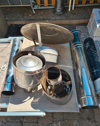 Kit canna fumaria inox ø120mm +accessori 