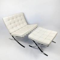 KNOLL Set Barcelona  2Pezzi acciaio e pelle crema