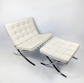 KNOLL Set Barcelona  2Pezzi acciaio e pelle crema