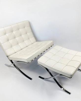 KNOLL Set Barcelona  2Pezzi acciaio e pelle crema