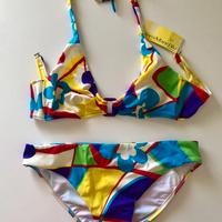 Costume Da Bagno Colorato Linea Mare Blu NUOVO