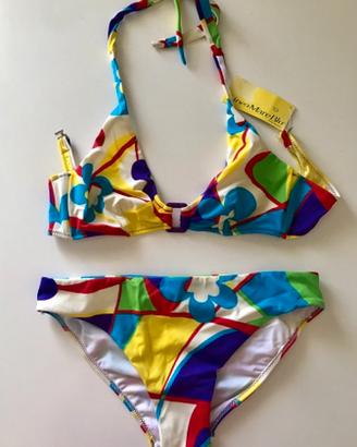 Costume Da Bagno Colorato Linea Mare Blu NUOVO