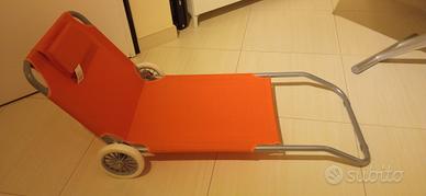 Lettino mare pieghevole con ruote