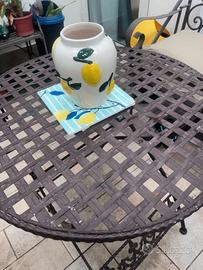 Set Giardino Ferro Antracite Usato - Panchina + Ta