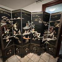 Separè Giapponese legno laccato nero