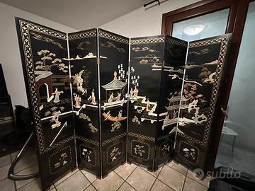 Separè Giapponese legno laccato nero