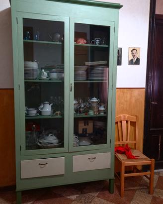Antica Vetrina Credenza ottocentesca  autentica 