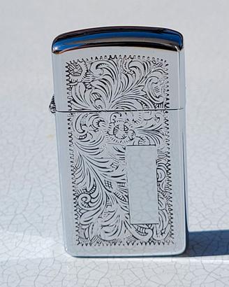 ZIPPO ORIGINALE NUOVO VENEZIANO CROMATO SLIM 1990