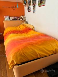 Letto singolo con contenitore e materasso