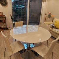 Tavolo rotondo Calligaris 120 cm vetro bianco