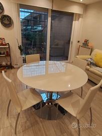 Tavolo rotondo Calligaris 120 cm vetro bianco