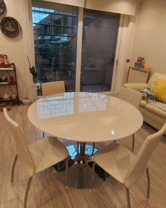 Tavolo rotondo Calligaris 120 cm vetro bianco