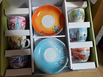 set 6 tazze da caffè con piattini