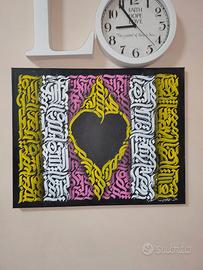 Quadro moderno fatto a mano – Cuore astratto