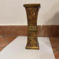 Vaso cloisonné orientale dorato con draghi - Cina