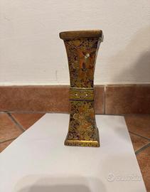 Vaso cloisonné orientale dorato con draghi - Cina
