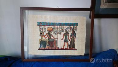Quadro grande tela papiro egiziano con cornice
