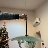 Lampadario verde acqua in vetro